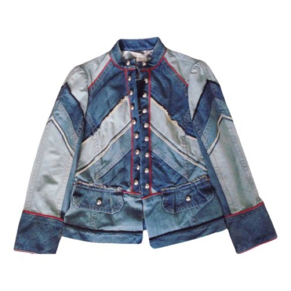 Marc jacobs Chevron Denim Military Jacket